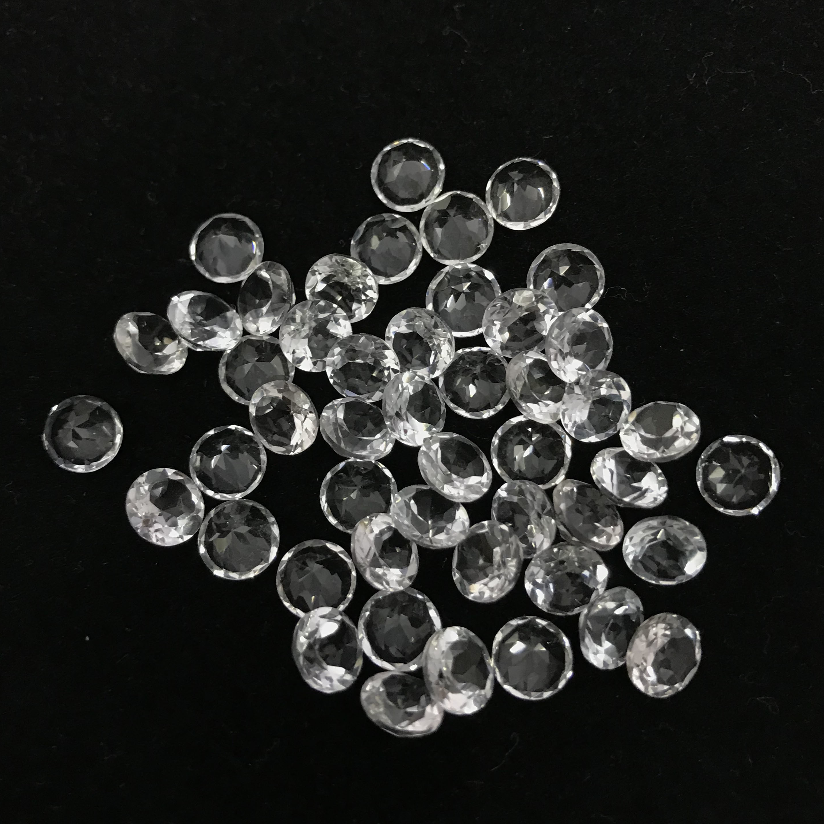 9mm White Topaz Faceted Round Loose Gemstones Grade: Aaa
