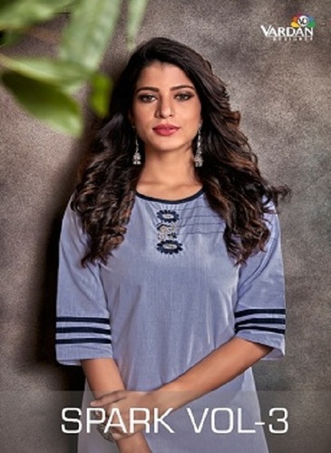 मल्टी कलर वर्दन डिज़ाइनर स्पार्क वॉल्यूम 3 हैवी साउथ कॉटन कुर्ती बॉटम कैटलॉग के साथ