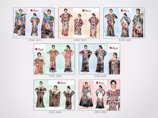 Multi Color Jelite Kaftan E Nazakat Vol-3 Japan Satin Kaftans Catalog Collection