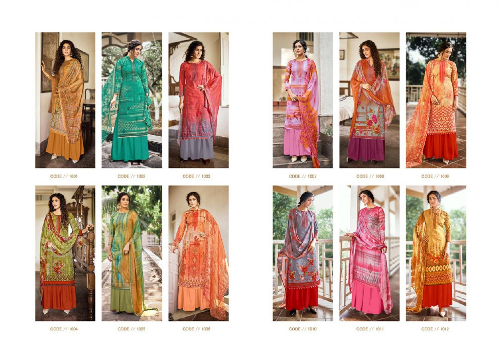 Sf Gold Jaan E Mann Summer Collection - Cotton Suits Catalog, Multi Color, 12 Designs, Embroidered, Washable, Dry Cleanable, Summer & All Season