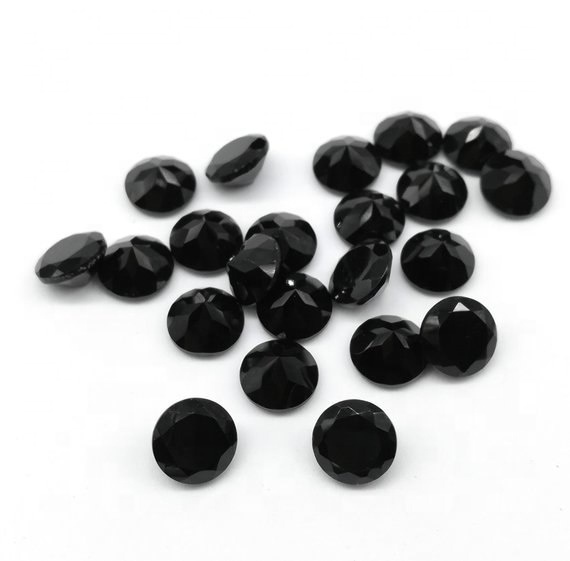 5mm Black Onyx Faceted Round Loose Gemstones Grade: Aaa