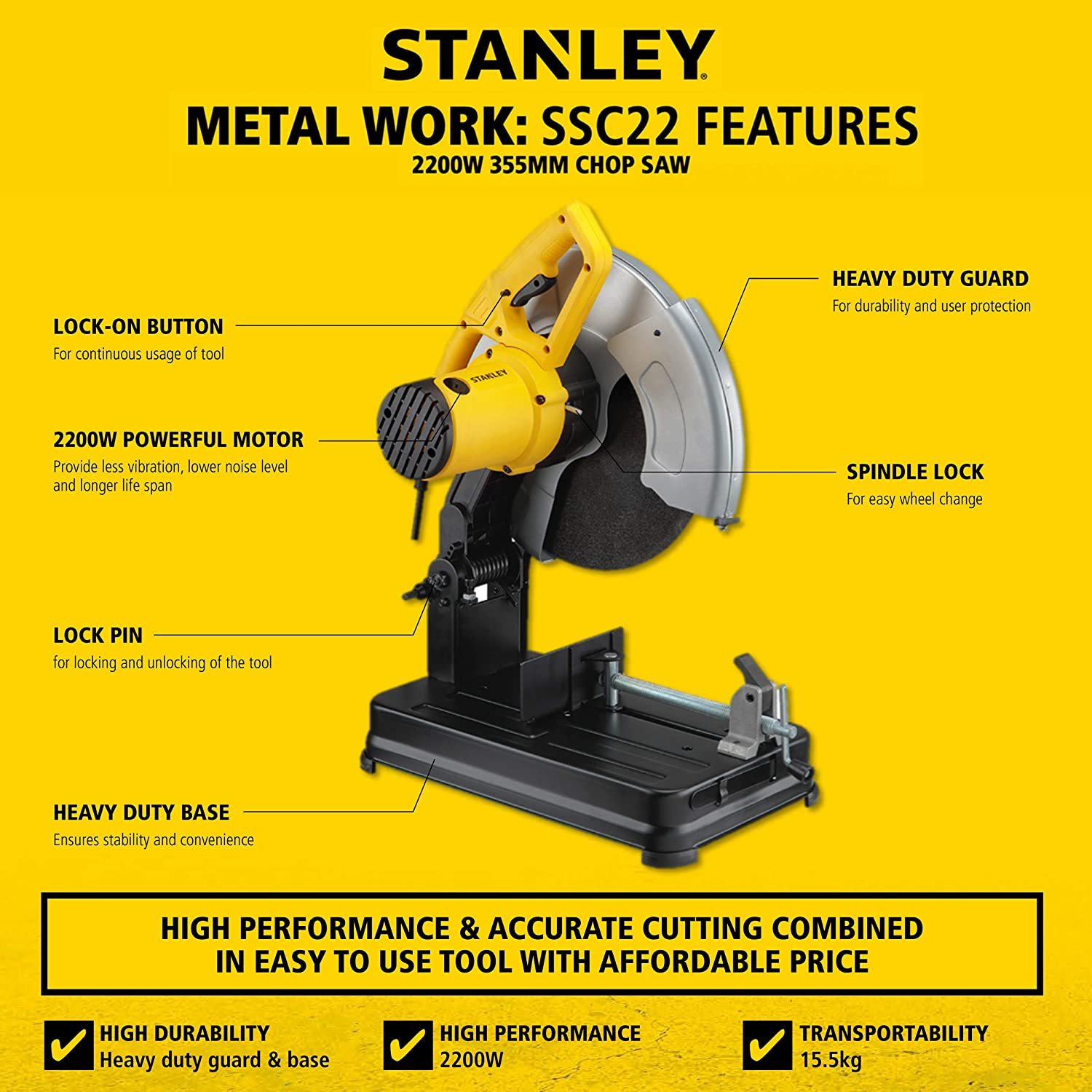 Stanley Ssc22-in Chop Saw Machine 2200w 355mm