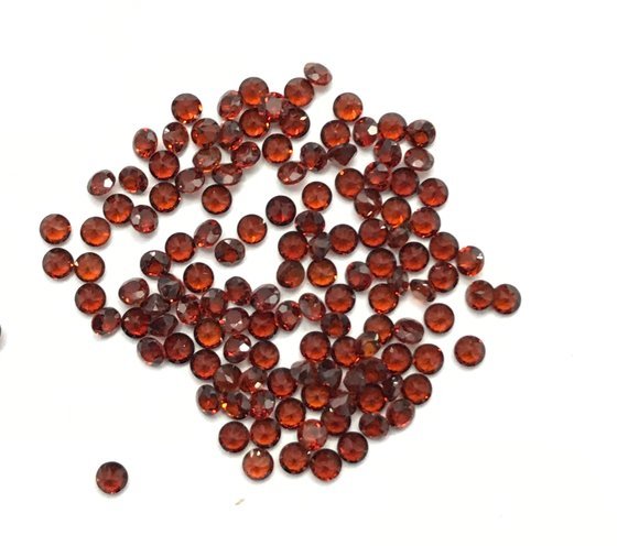 3mm Red Mozambique Garnet Faceted Round Loose Gemstones Grade: Aaa
