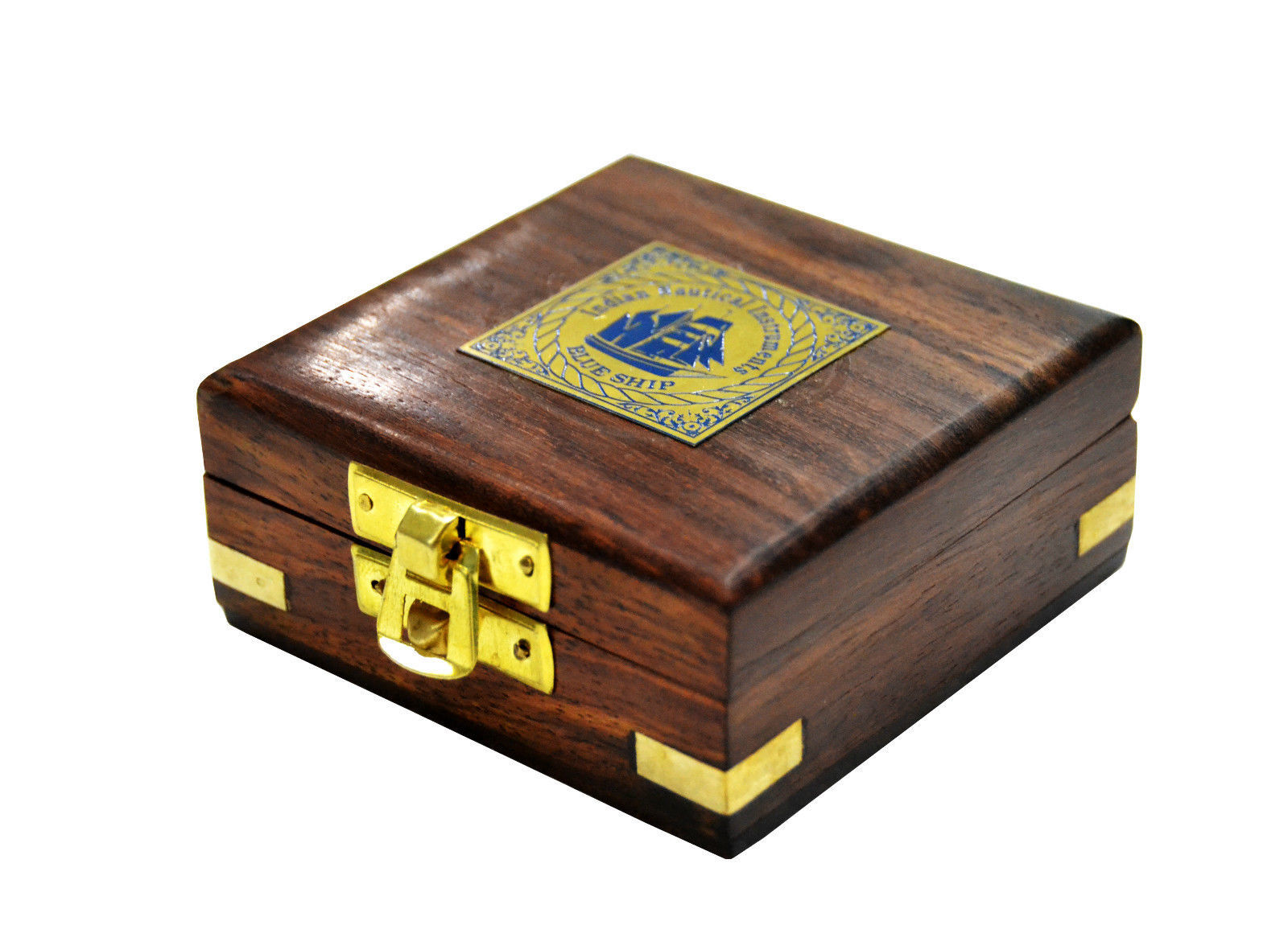 As Shown In Picture Nautical Brass Boxed Compass