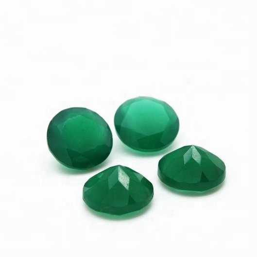 10mm Green Onyx Faceted Round Loose Gemstones Grade: Aaa