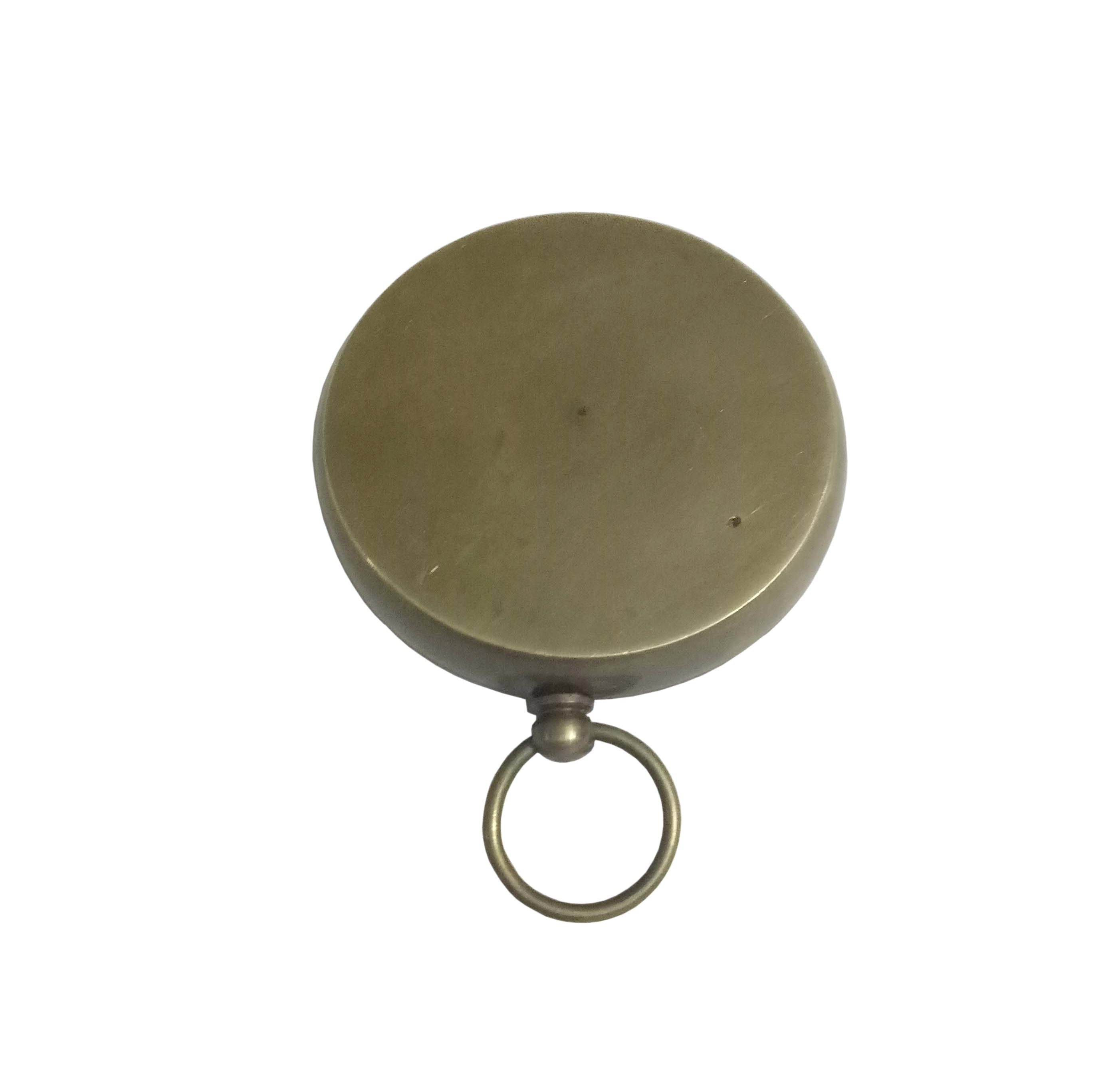 As Shown In Picture Antique Brass Flat Pocket Compass