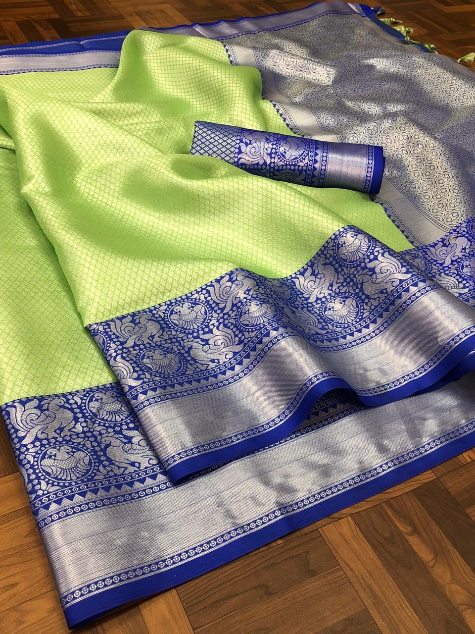 Ladies Fancy Silk Saree - Beautiful Rich Pallu & Jacquard Zari Work | Multi Colour, Ideal For Traditional Occasions In All Seasons, Bollywood Style