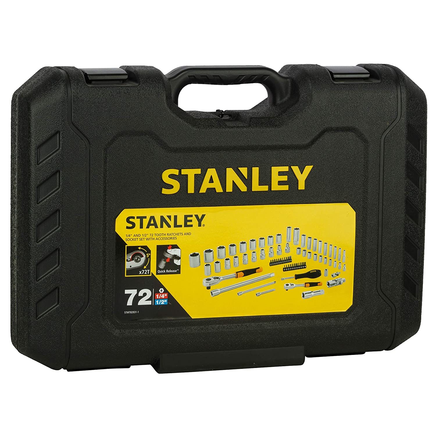 Stanley 1/2'+1/2' 72pc Sockets And Ratchets Set