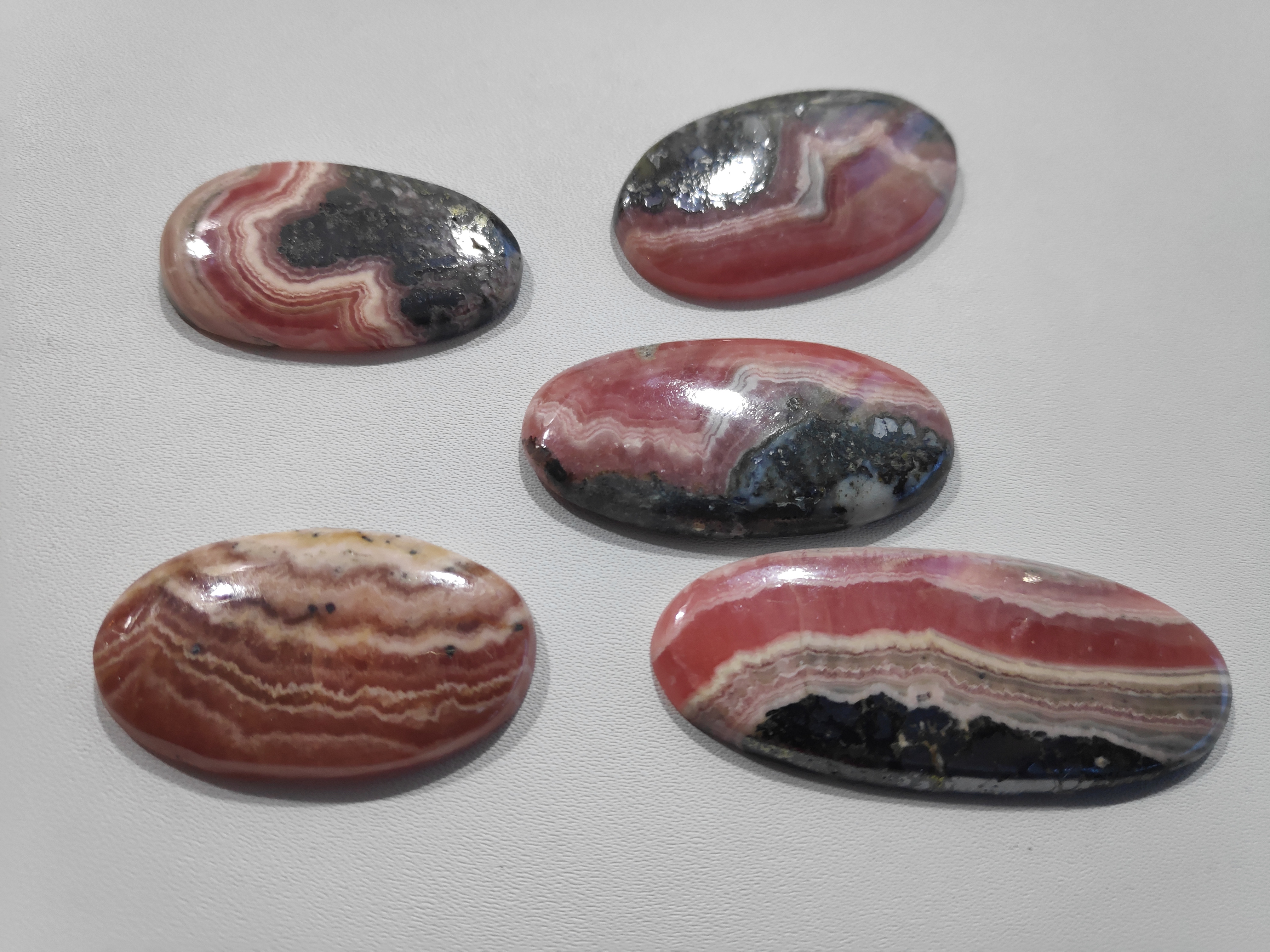 Rhodonite Cabochon Stone - Natural Rhodonite, Oval Shape, Pink Color | Polished Finish, Unique Pattern, Jewelry Making, Collectible