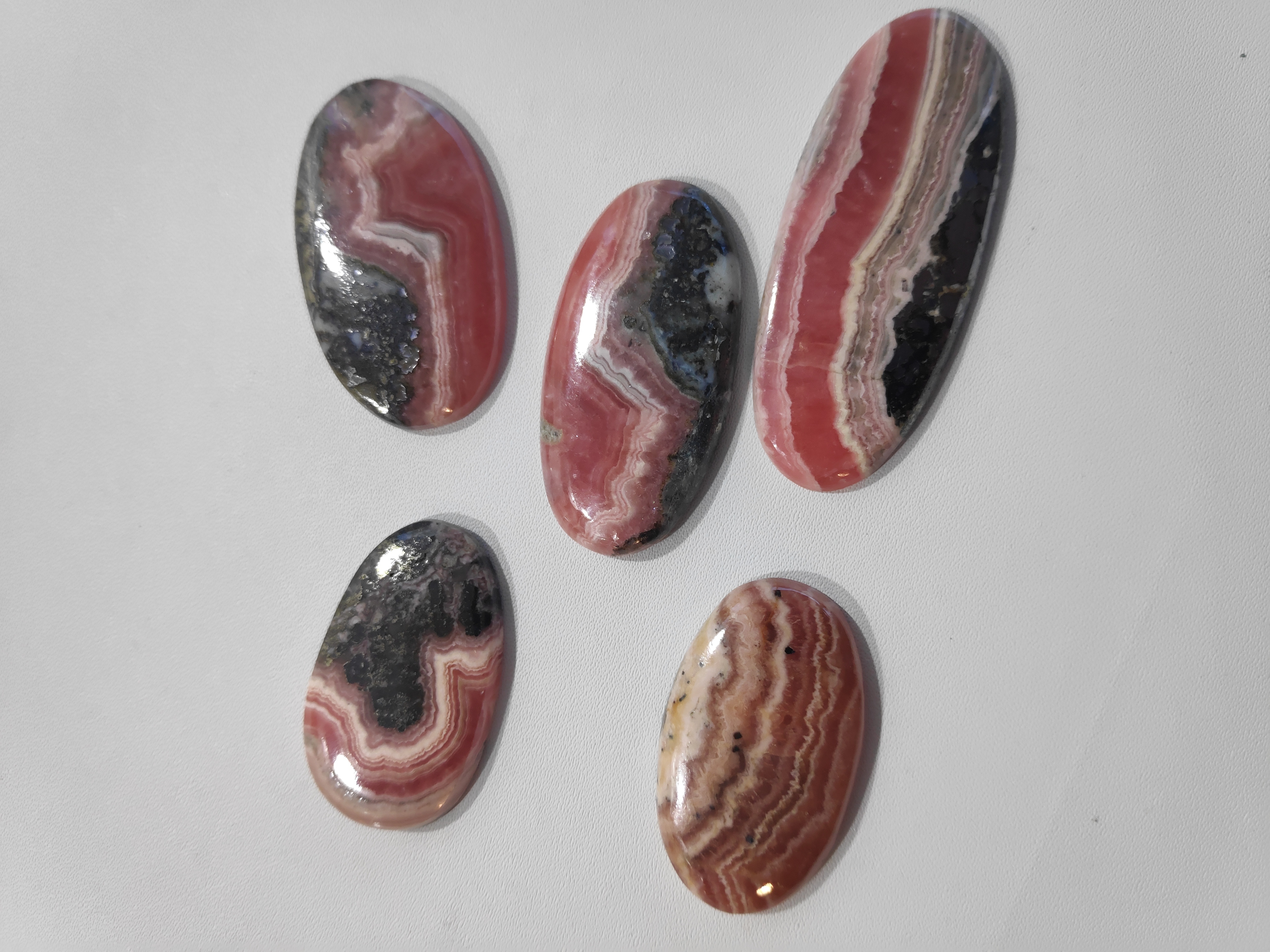 Rhodonite Cabochon Stone - Natural Rhodonite, Oval Shape, Pink Color | Polished Finish, Unique Pattern, Jewelry Making, Collectible