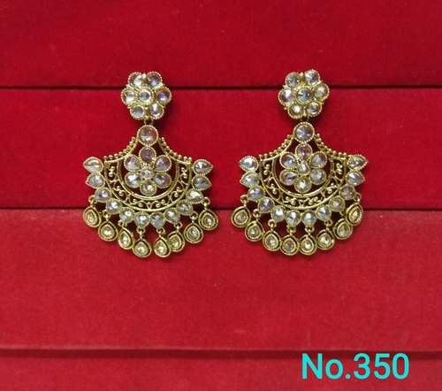 Artificial Earrings - Alloy , 7.5cm Length x 6.5cm Breadth , Perfect for Engagement and Wedding Parties - Stunning Style Statement for All Occasions and Festivities