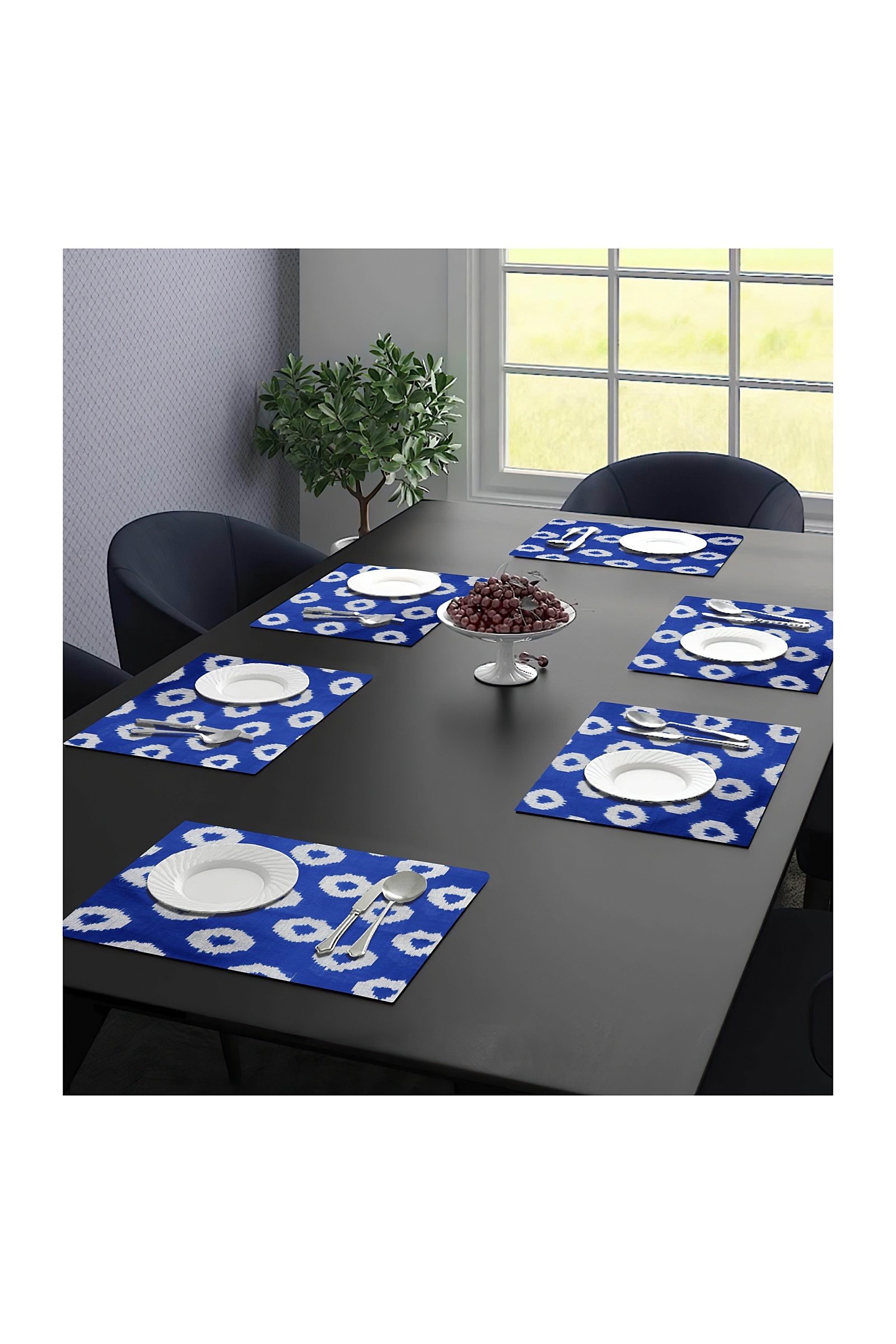 Table Napkins - Cotton, 17 X 17 Inches, Blue Tie-dye Pattern | Tear-resistant, Machine Washable, Attractive Design