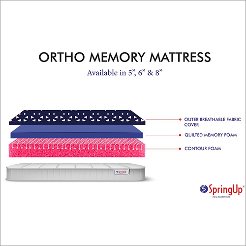 Orthopedic Memory Foam Mattress - High Density Foam, Twin To King Size, White Cotton Fabric, Medium Hardness, Custom Width And Length, 10-year Warranty | Ideal For Bedding And Home Furniture