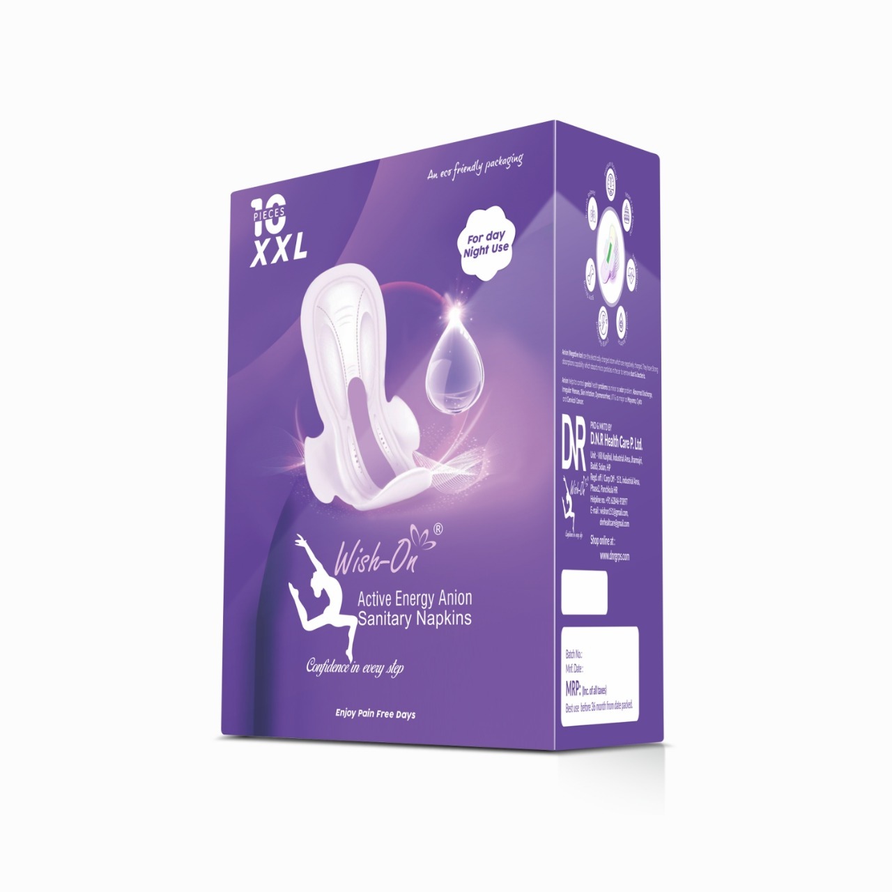 Wish-on Anion Sanitary Napkins Box Size155mm-360mm Liner L Xl Xxl Size: 155mm-360mm
