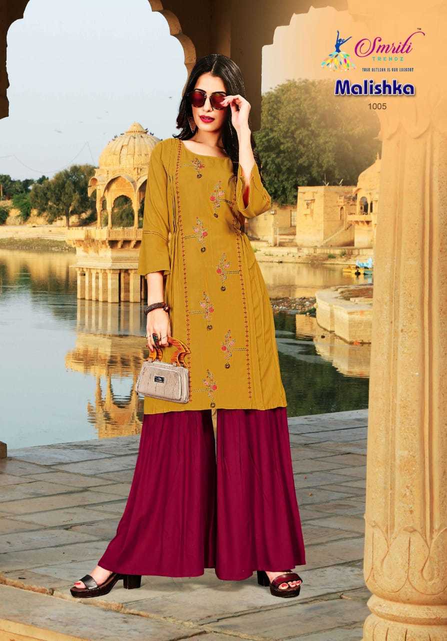 Dry Cleaning Malishka Designer Rayon Kurtis With Garara