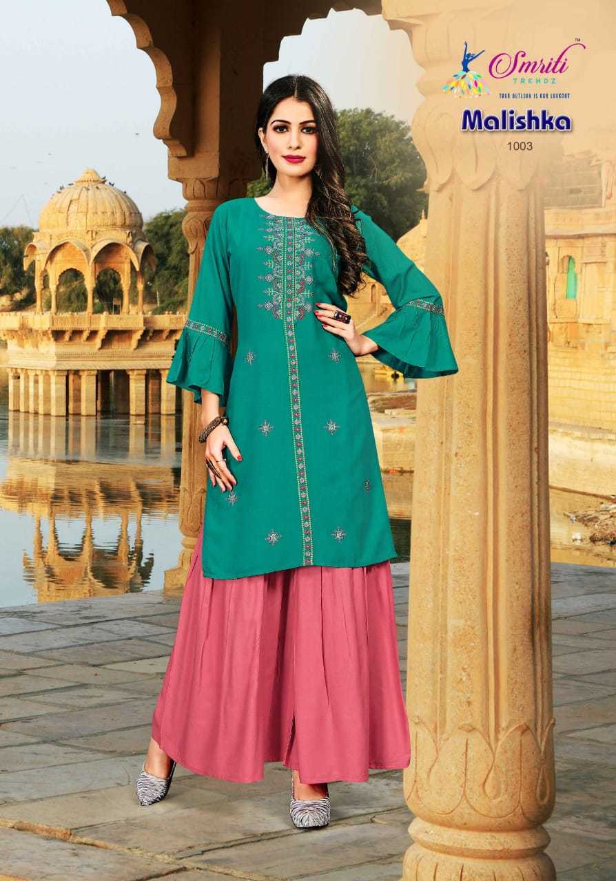 Dry Cleaning Malishka Designer Rayon Kurtis With Garara