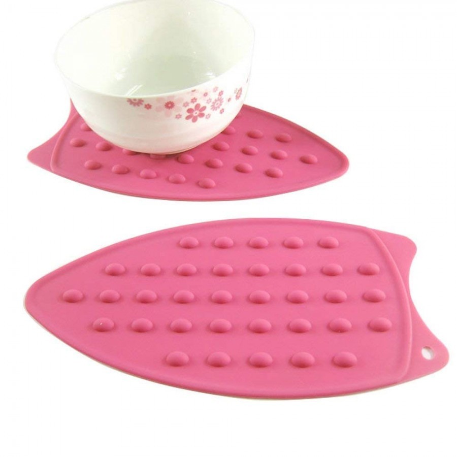 Iron Pad - Silicone Material, 27 X 14 Cm, Assorted Colors | Heat Resistant Up To 220â°c, Mat Finish, Iron-shaped Design For Surface Protection