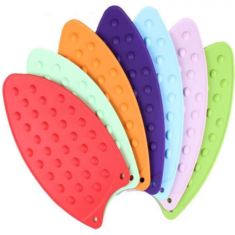 Iron Pad - Silicone Material, 27 X 14 Cm, Assorted Colors | Heat Resistant Up To 220â°c, Mat Finish, Iron-shaped Design For Surface Protection