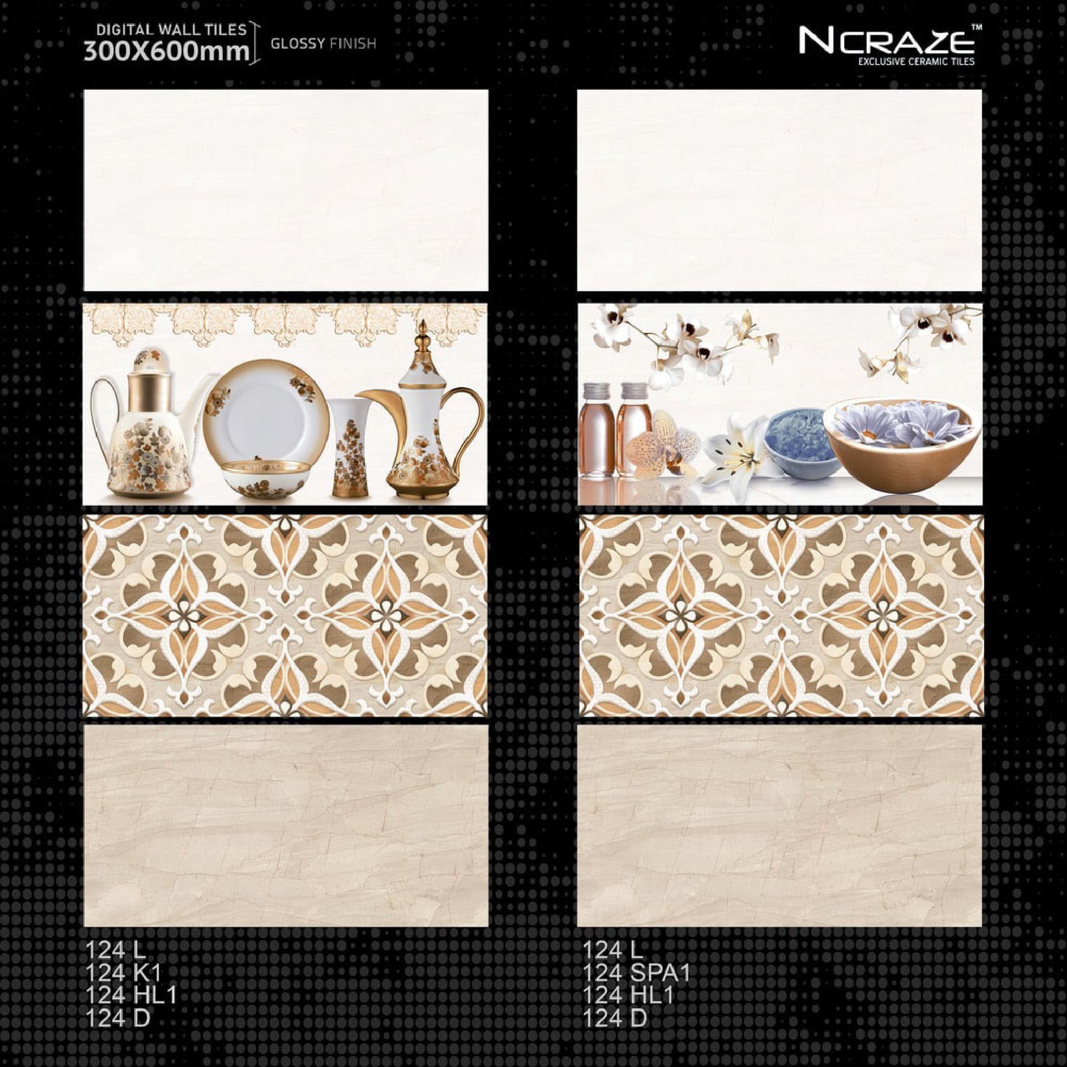 Ceramic Wall Tile - 300x600mm, Grey & Cream | Glossy & Matte Finish, Antibacterial, Wear-resistant, Free Sample Available