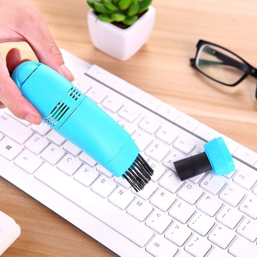 Keybord Usb Vacuum - Abs Plastic, Compact Handheld, Black, 90cm Cord | Brush & Suction, Washable Filter, Low Noise Operation