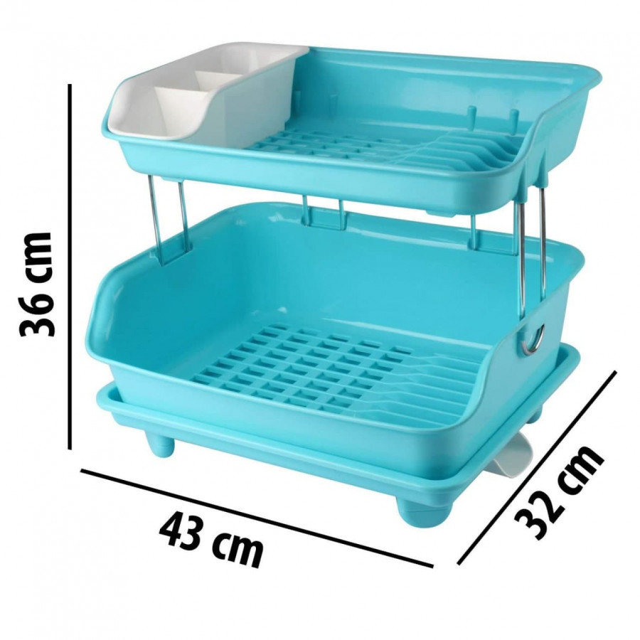 Premium 2 Tier Dish Drainer Rack