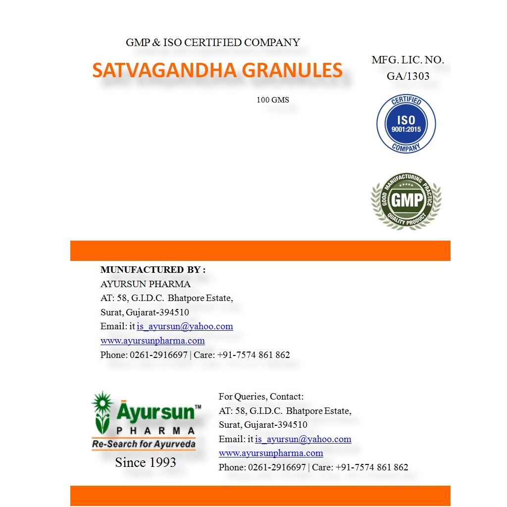 Satvagandha Granules (General & Female Tonic) Age Group: Suitable For All Ages