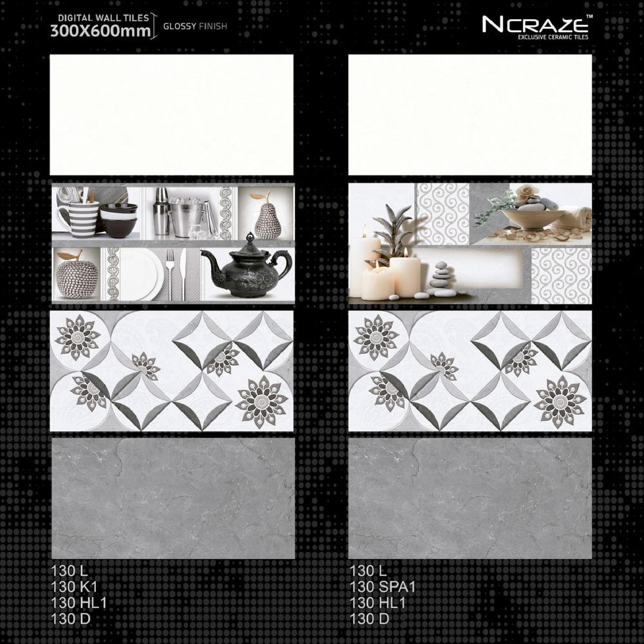 Kitchen Grazed Ceramic Wall Tile - 300x600mm, Glazed Rectangular Design | Wear-resistant, Non-slip, Antibacterial Finish, Acid-resistant, Heat Insulation