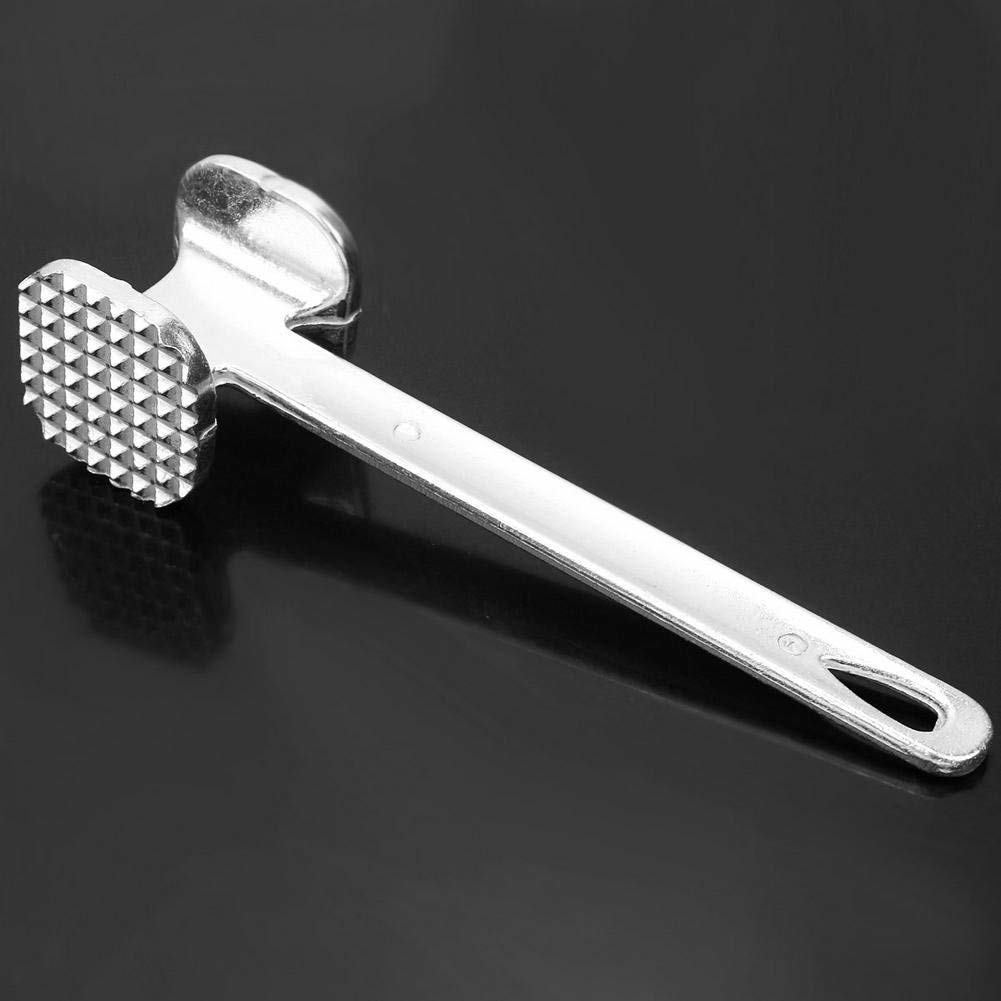 Meat Hammer - Stainless Steel, 23cm, Black & Silver | Dual-sided Tenderizer, Ergonomic Non-slip Handle, Dishwasher Safe