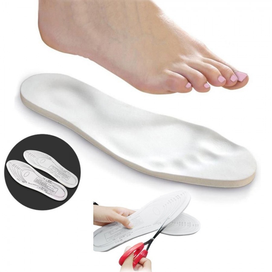 Memory Insoles - Memory Foam, Universal Trim-to-fit, Grey | Shock Absorption, Antimicrobial, Flexible, High Breathability