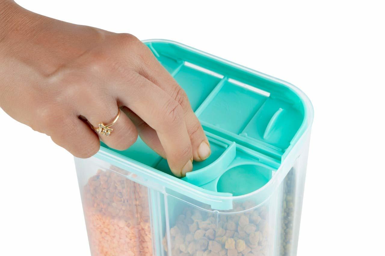 Transparent 4 Section Container Storage Dispender 2000 Ml