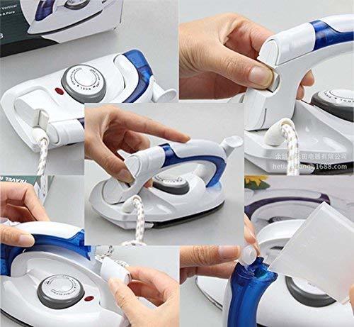 Travel Iron - Non-stick Soleplate, 15x10x6 Cm, White | 800w Power, Variable Temperature, Spray Mist Feature, Flat Folding Handle