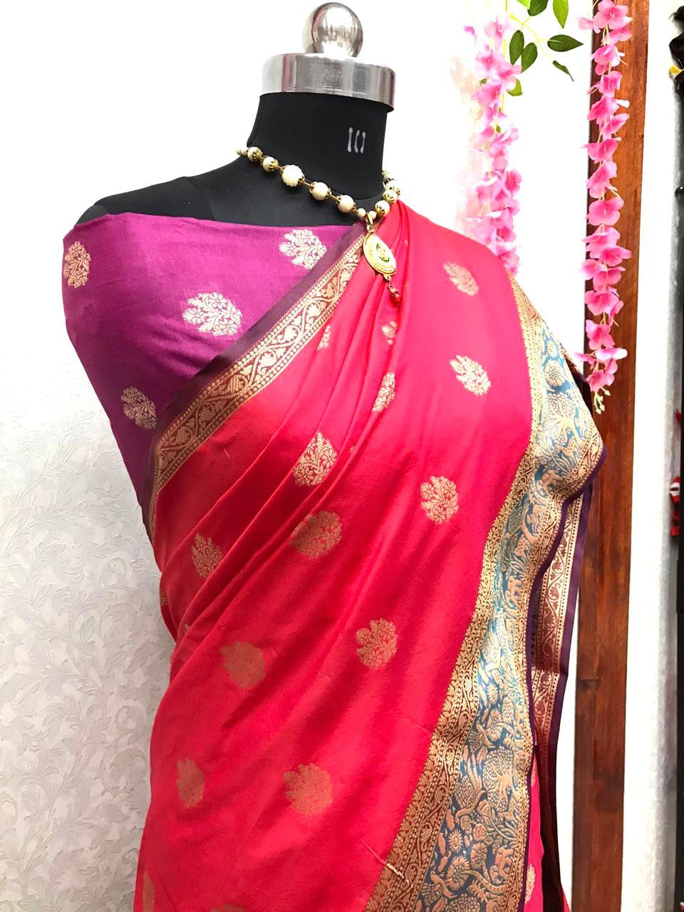 Pure Lichi Soft Silk Saree - Rich Pallu With All Over Weaving | Multi-color Style For Traditional Occasions, Perfect For Rainy, Spring, Summer, And Winter Seasons