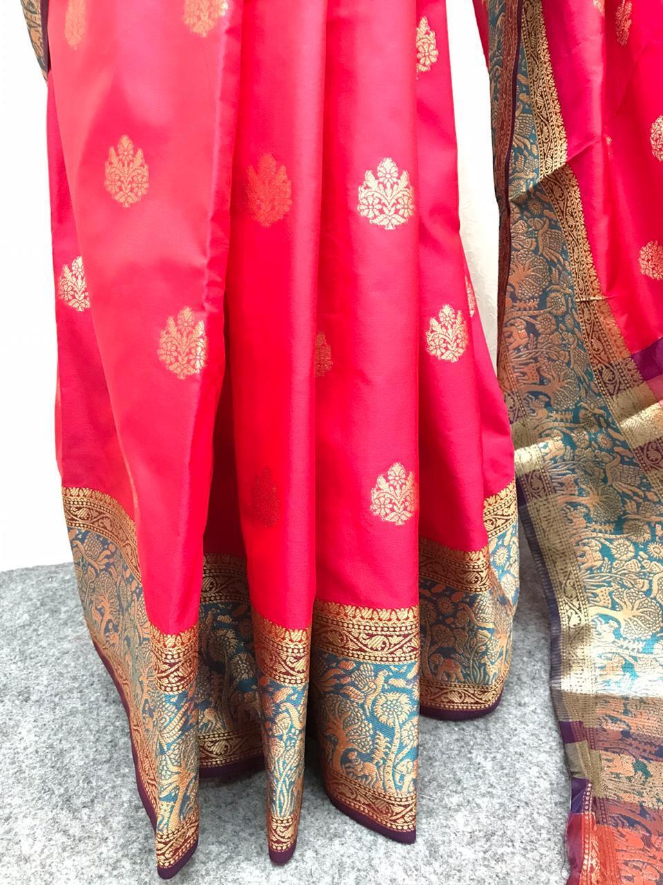 Pure Lichi Soft Silk Saree - Rich Pallu With All Over Weaving | Multi-color Style For Traditional Occasions, Perfect For Rainy, Spring, Summer, And Winter Seasons