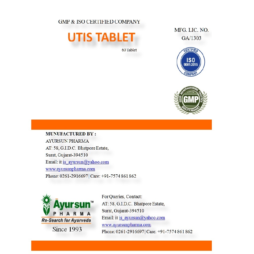Utis Tablet (In Genito-urinary Tract Infections) Age Group: Suitable For All Ages