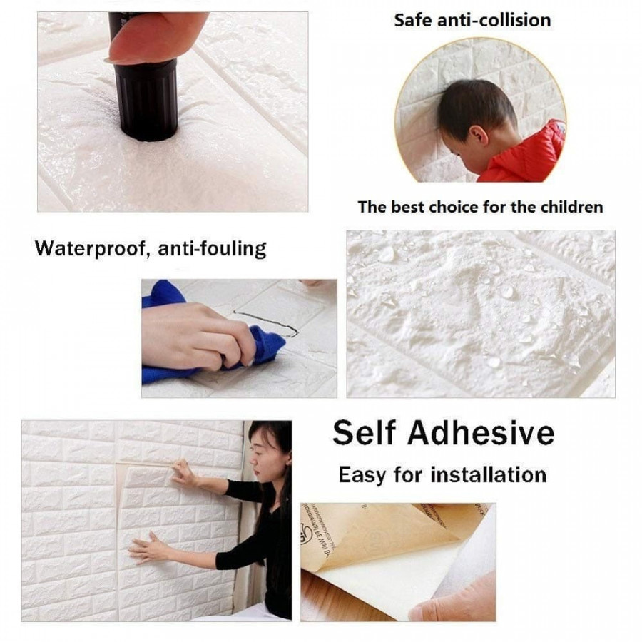 3d Brick Foam Wallpaper