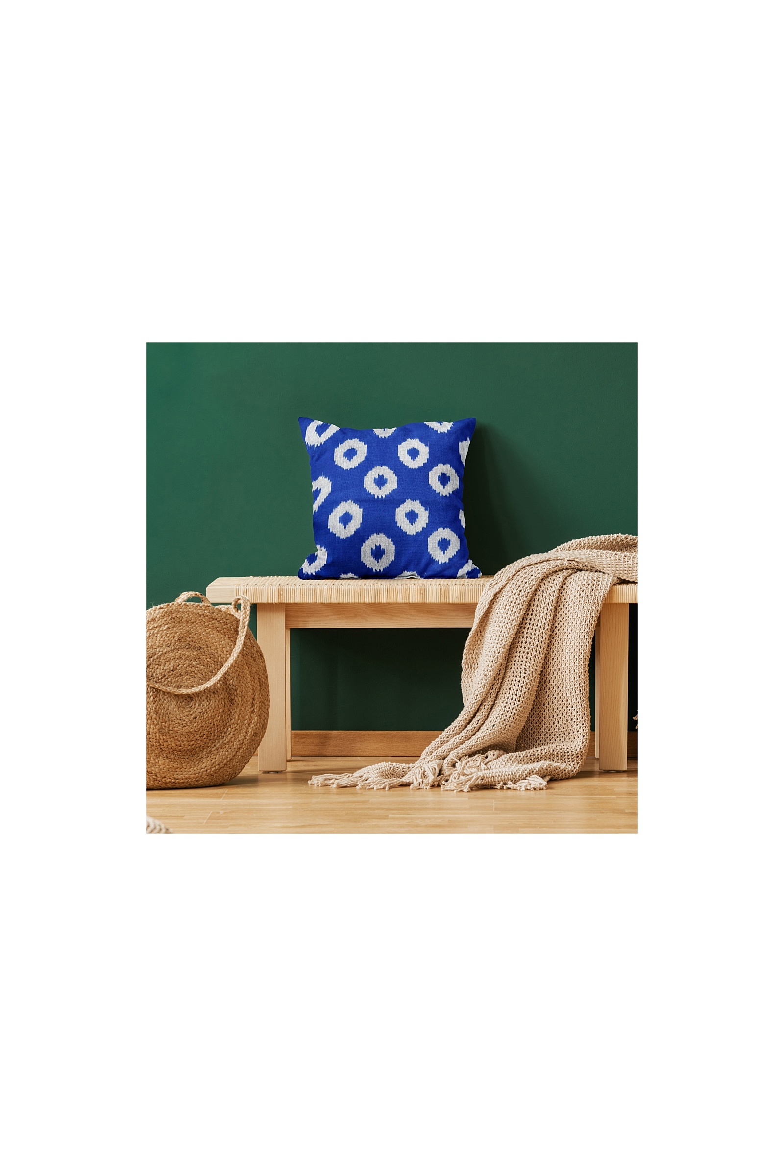 Cushion Covers - Cotton 16x16 Inches | Set Of 4, Blue Hand Block Printed With Zipper Closure, Skin-friendly And Machine Washable