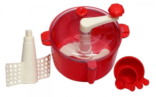 ATTA MAKER - ABS Plastic, 8-10 Chapatis Capacity, Red | Easy to Use and Clean with Transparent Lid, Hassle-Free Dough Preparation