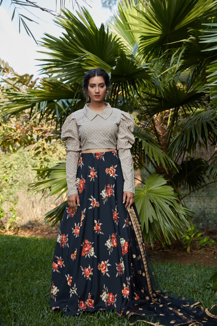 Designer Lehenga Choli - Silk, Choli Length: 1 Mtr, Lehenga Length: 42 Inch, Dupatta Length: 2.40 Mtr | Semi-stitched, All Season, Dry Clean Only