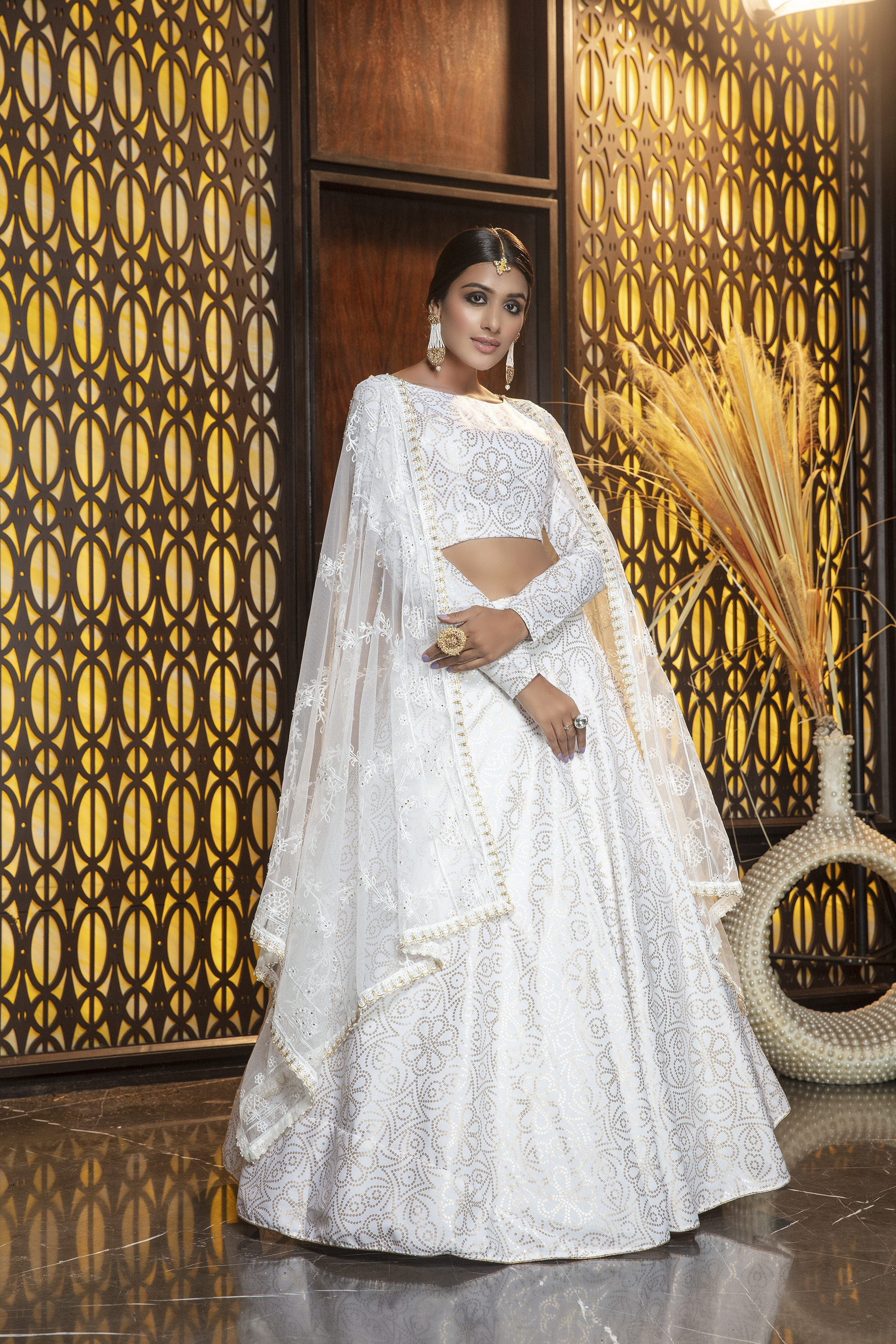 Designer Lehenga Choli - Silk Fabric, Semi-stitched, Choli Length 1-1.5 Mtr, Lehenga Length 42 Inch, Dupatta Length 2.40 Mtr | All Season Wear, Dry Clean Recommended