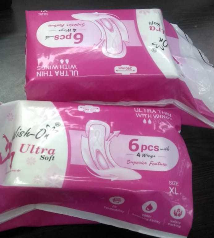 6 Pcs L Xl Xxl Ultra Soft Sanitary Napkins Size: 240mm-360mm