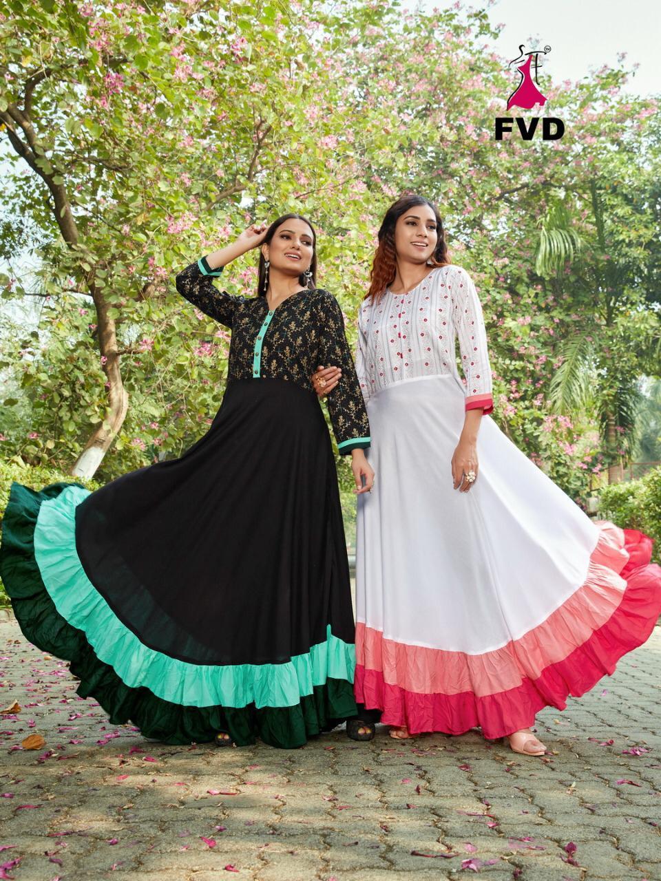 London Dreams - Long Ethnic Gown With 6.5 Mtr Ghera, Rayon Foil Print Fabric, Available In L To Xxl Sizes, Features Beads And Embroidery, Breathable And Uv Resistant