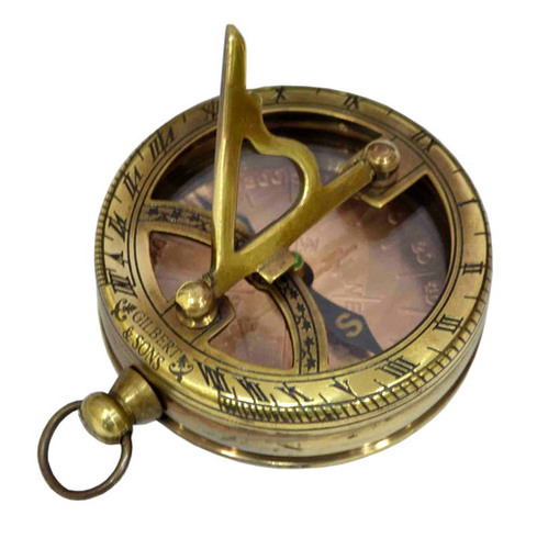 जैसा कि चित्र 2.5" में दिखाया गया है ब्रास एंटीक नॉटिकल सनडायल कम्पास