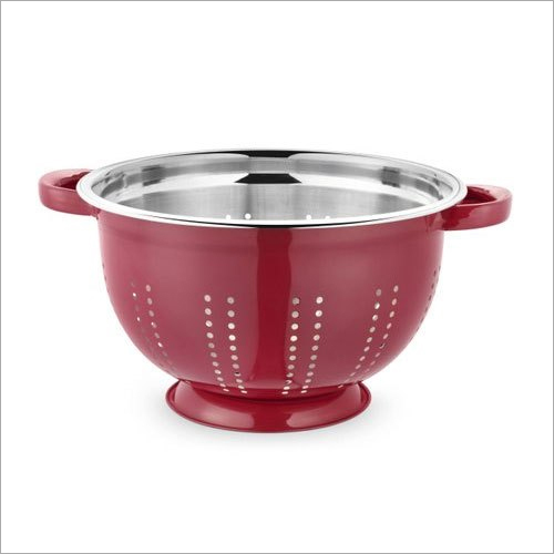 Stainless Steel Colander - 22 cm Size, Silver Mirror Finish | Ideal for Rinsing Fruits, Draining Pasta, and Storing Vegetables