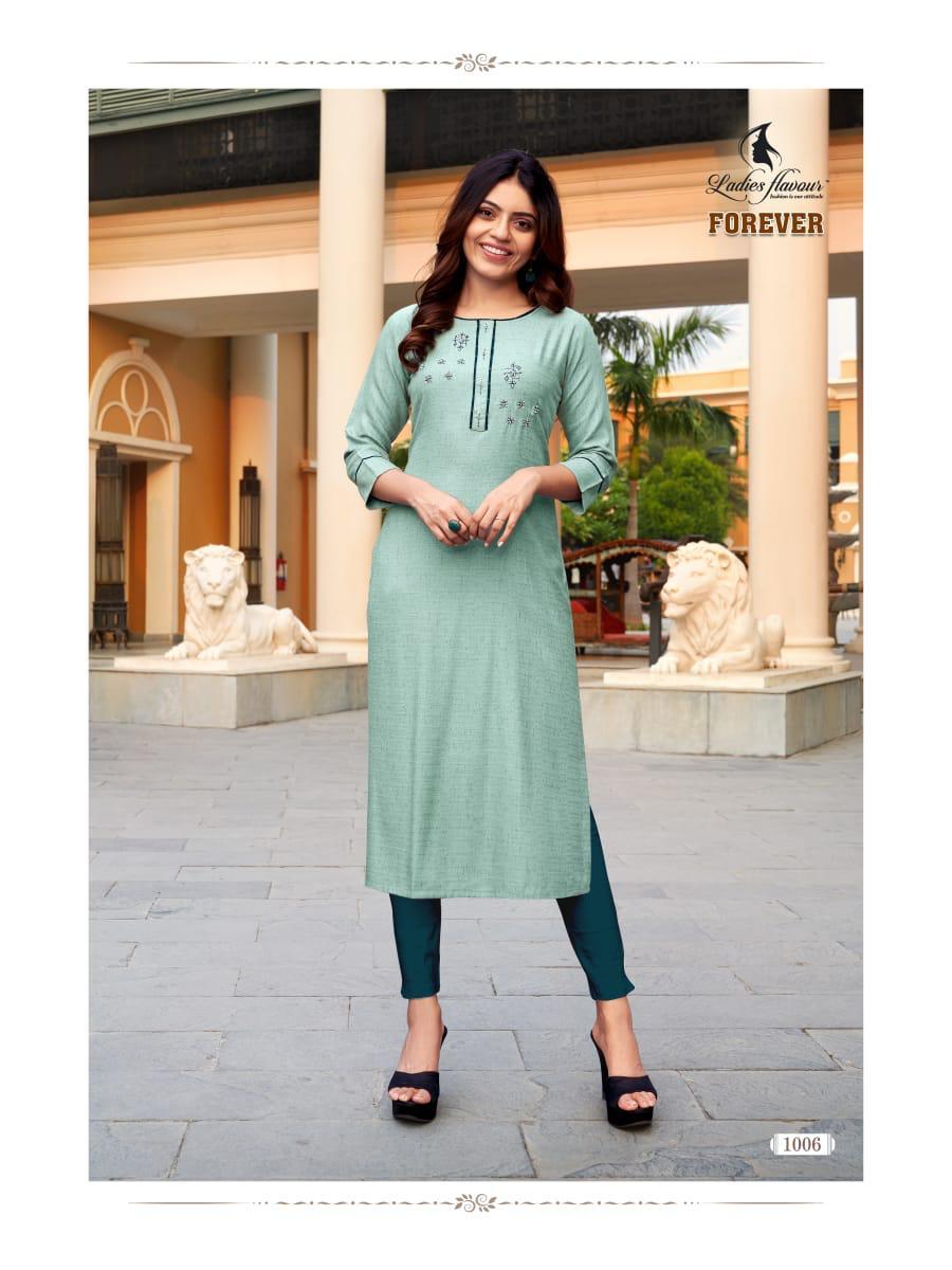 Forever Designer 14 Kg Fancy Rayon Weaving Pattern With Hand Work Kurtis - 14 Kg Fancy Rayon, Sizes M-3xl, 3-4th Sleeve, Embroidered Pattern, Quick Dry, Washable, For All Seasons