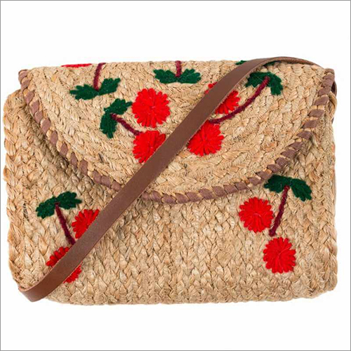 Ladies Side Jute Bag - Natural Jute Material, Various Sizes & Colors | Lightweight, Reusable, Unique Design, Easy to Wash