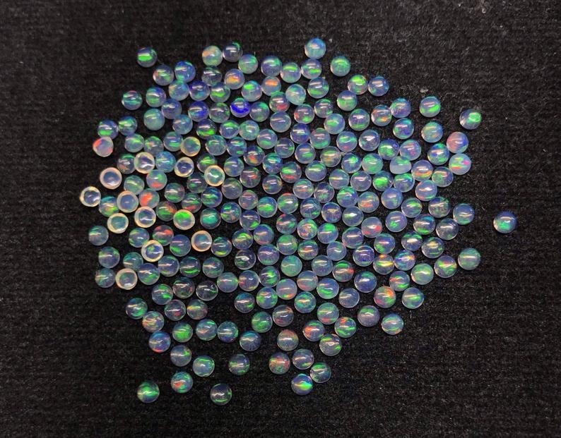 2mm Ethiopian Opal Round Cabochon Loose Gemstones Grade: Aaa