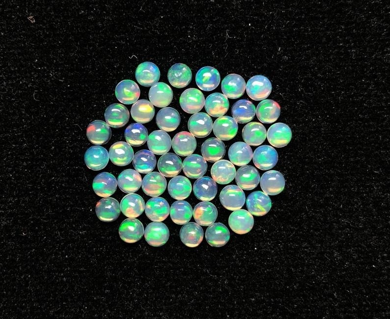 3mm Ethiopian Opal Round Cabochon Loose Gemstones Grade: Aaa