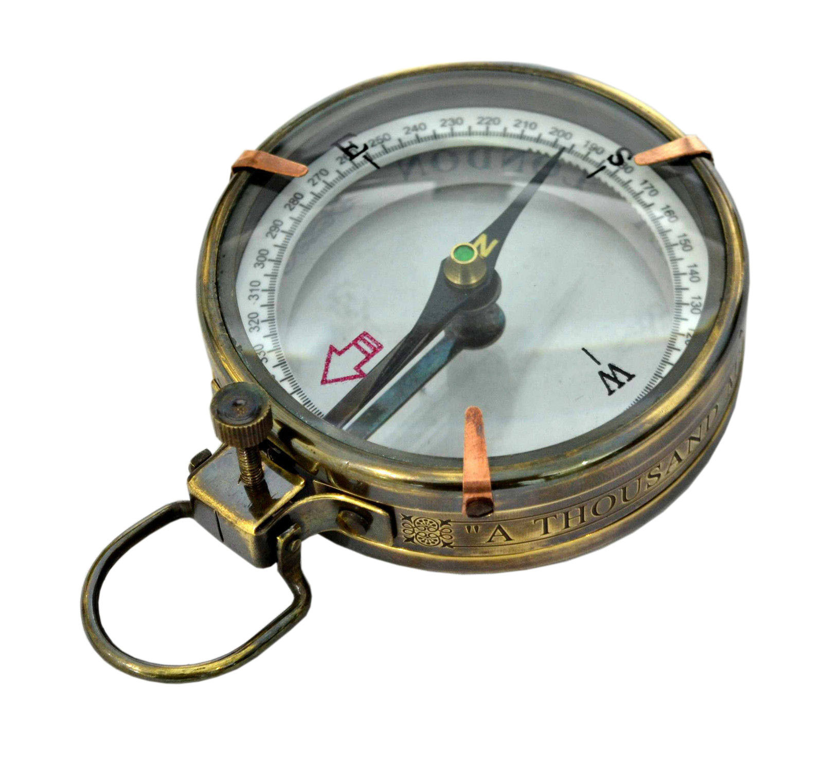 As Shown In Picture Captain Cabin Antique Compass With Leather Case