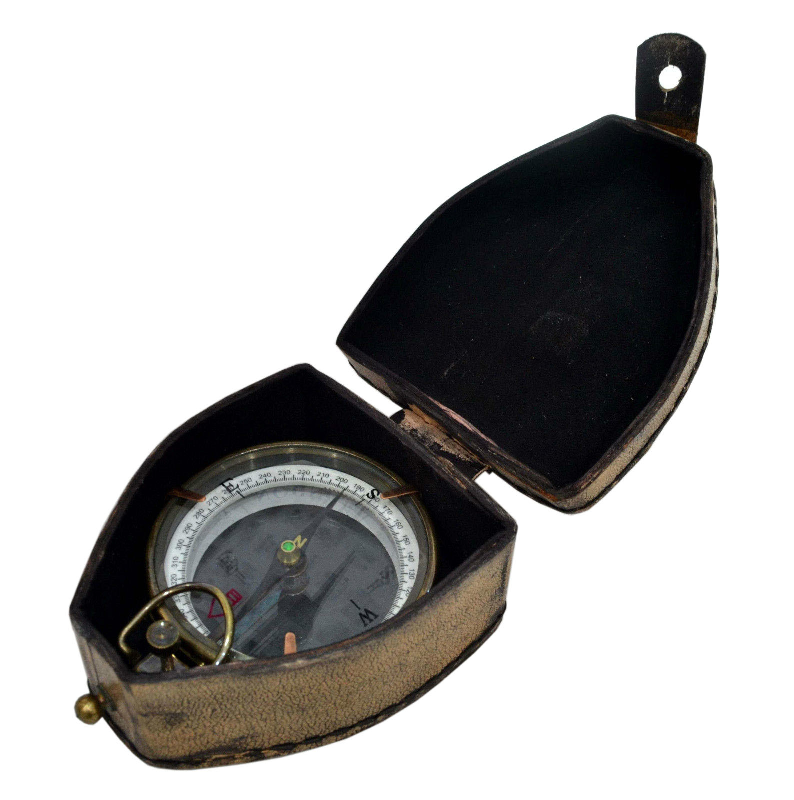 As Shown In Picture Captain Cabin Antique Compass With Leather Case