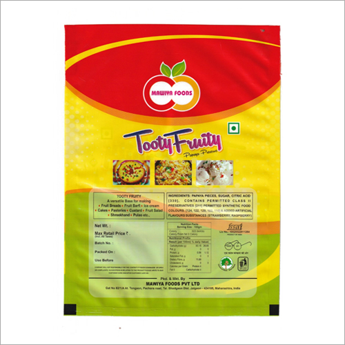 Papaya Tutti Frutti Cherry Fat Contains (%): Nil Percentage ( % )